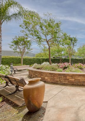 Garden Courtyard at Hayward Village Senior Apartments