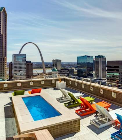 Rooftop View at Arcade Artist Apartments, Missouri, 63101