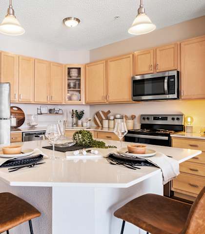 Model Kitchen at The Landings at Silver Lake Village, Minnesota, 55421