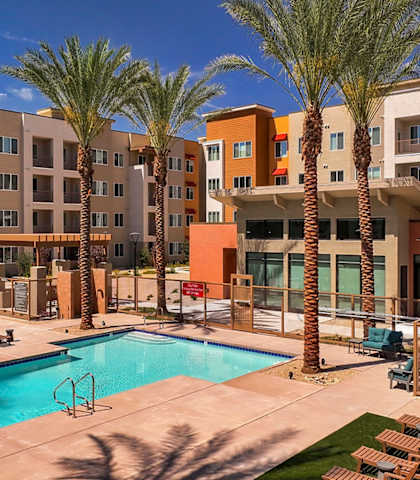 Pool at Suncrest Vista at Canyon Trails 55+ Apartments, Goodyear