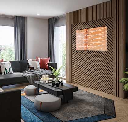 a living room with a couch and a coffee table