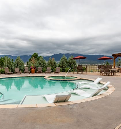 pool with the mountains