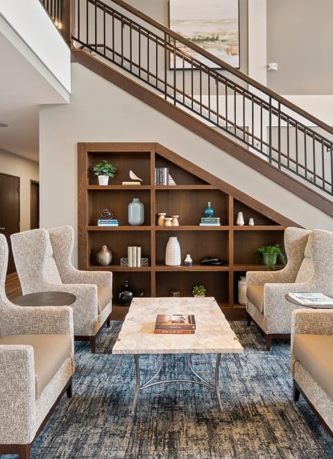 Lobby at Oaks Landing 55+ Apartments, New Brighton, MN 55112