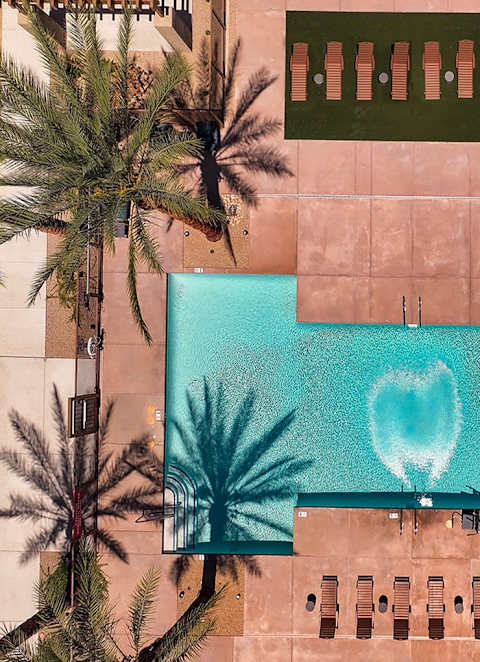 Arial View of Pool at Suncrest Vista at Canyon Trails 55+ Apartments, Goodyear, 85338