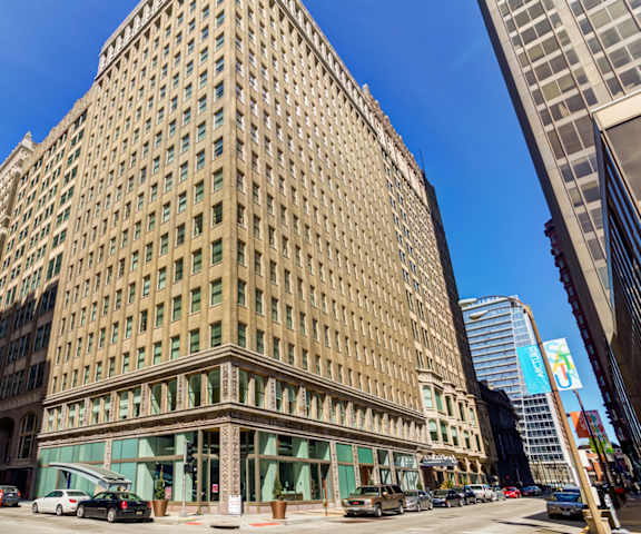 a view of the building from the corner of the street at Arcade Artist Apartments, St Louis, MO, 63101