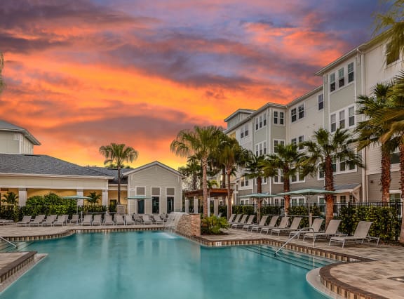 Resort-Style Pool at The Epic at Gateway Luxury Apartments in St. Pete, FL