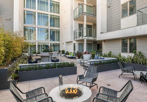 Zen Garden and Courtyard at East Village, San Diego, California
