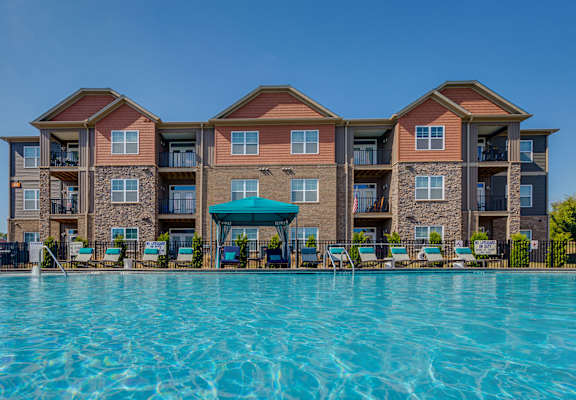 Poolside View of the Property at Tega Cay, Fort Mill, SC