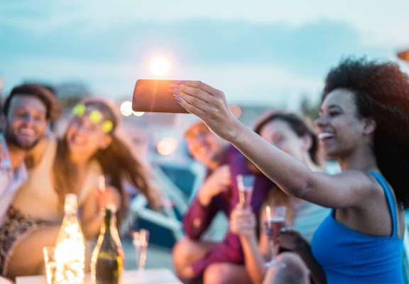 Group Having Party Taking Selfie