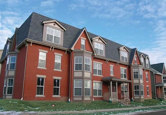 exterior apartment building, Bedford Hill Apartments, Pittsburgh, PA