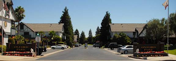 Entrance to the property at Oxford Park Apartments, California