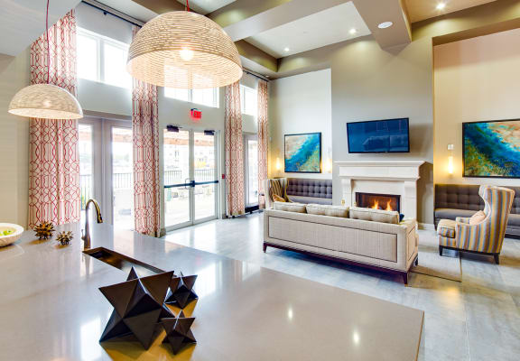 the lobby at the preserve at great pond apartments in windsor, ct