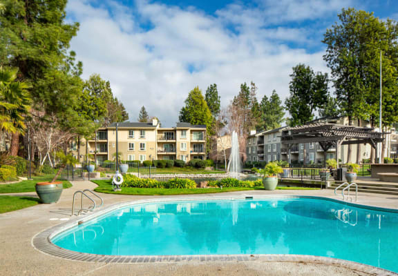 Swimming pool at Fountains at Point West apartments in Sacramento, CA.
