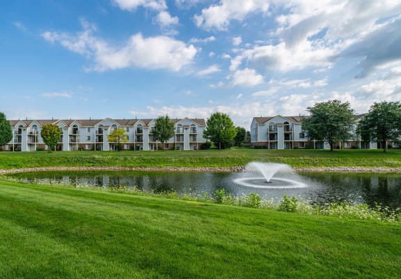 Pond With Lush Natural Surrounding at Arbor Lakes Apartments, Elkhart, IN, 46516