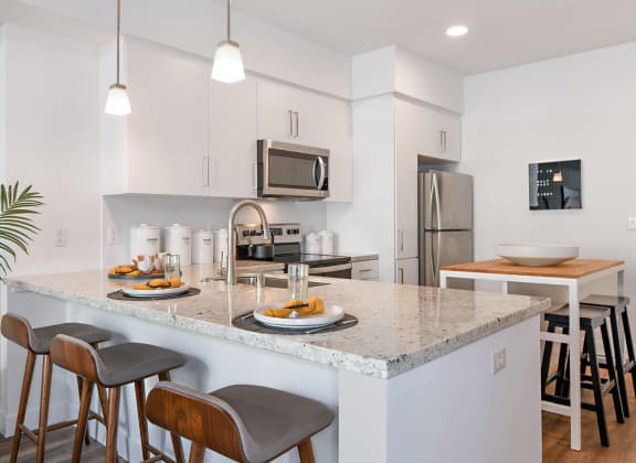 Chef-Style Kitchen at The Huntington Luxury Apartments in Duarte CA
