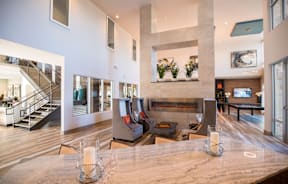 Club Room with Fireplace at Parc at White Rock Luxury Apartments in Dallas TX