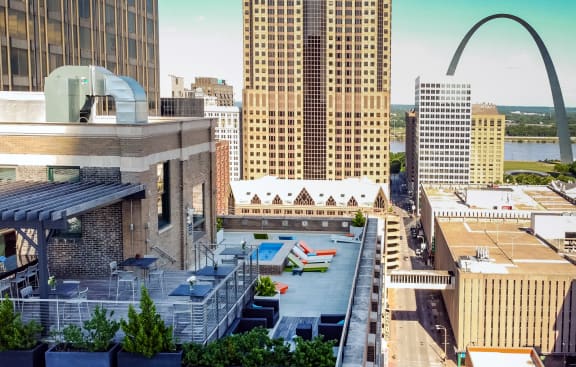 Rooftop View at Arcade Apartments, St Louis, Missouri