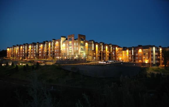 Exterior In Night at The Bluffs at Nine Mile Creek, Eden Prairie, 55344