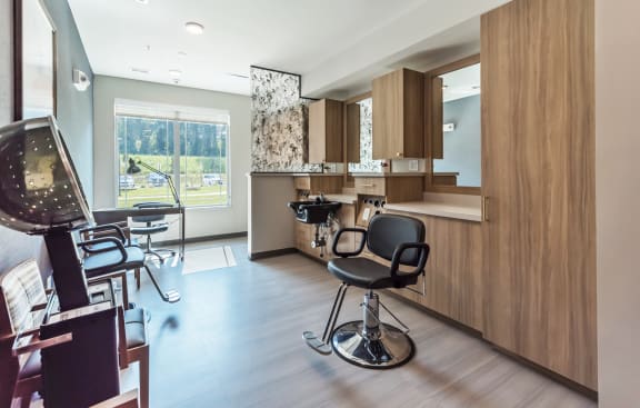 Beauty Salon interior at Covington Crossings 55+ Senior Living, Covington, GA