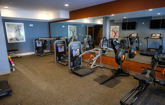 Cardio Machines In Gym at The Legends at Berry 62+ Apartments, St. Paul