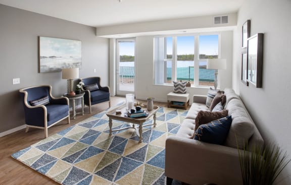 Modern Living Room at The Legends of Blaine 55+, Blaine, MN