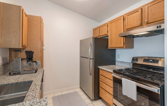 Kitchen at Pinewood Apartments, Houston, TX