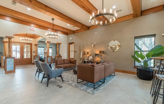 a rendering of the lobby at Stoneridge Apartments, Pflugerville Texas