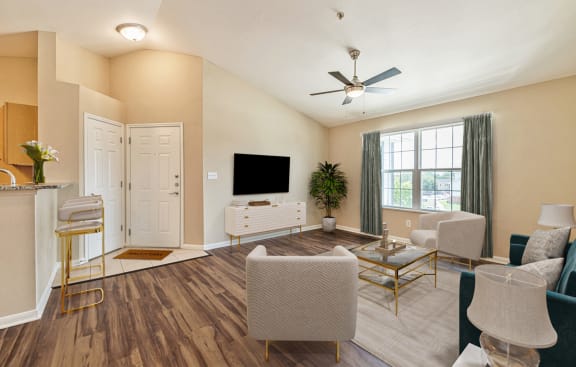Model Living Room at Vermillion Apartments, Houston, TX