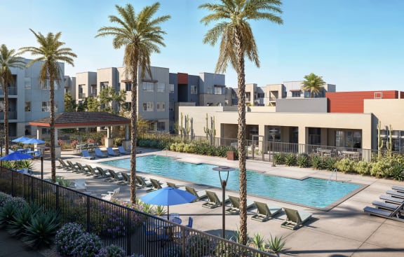 Family In Pool at 67 Flats, Glendale, AZ 85301