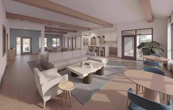 Community Room at Falls Pointe at the Park, Durham, NC 27713