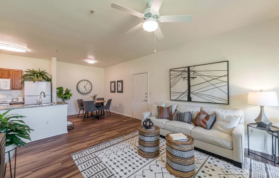Living Room With Kitchen at Mission at Baytown, Baytown, TX