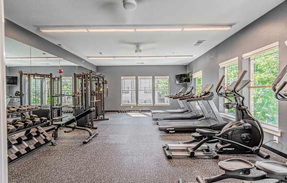 On-Site Fitness Center at The Cesera 55+ Apartments, Garland, TX 75040
