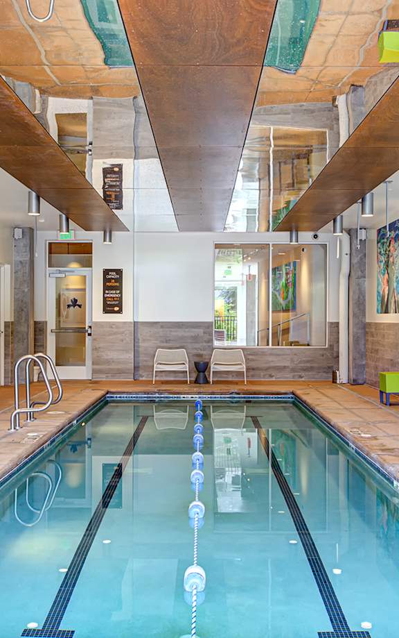 Swimming Pool With Sparkling Water at Track 29 Apartments, Minneapolis, MN, Minnesota, 55408