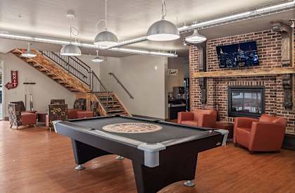 game room at apartment building