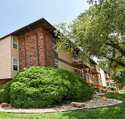 our apartments offer a beautiful yard with a large bush