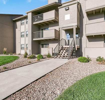 Exterior of apartment building at high point east apartments
