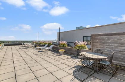the rooftop patio on the top of the LaSalle Apartments