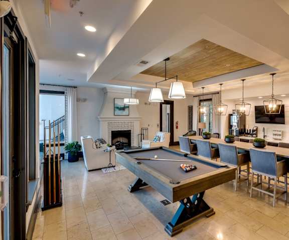 Billiards table and coffee bar at Two Addison Place, Pooler, Georgia