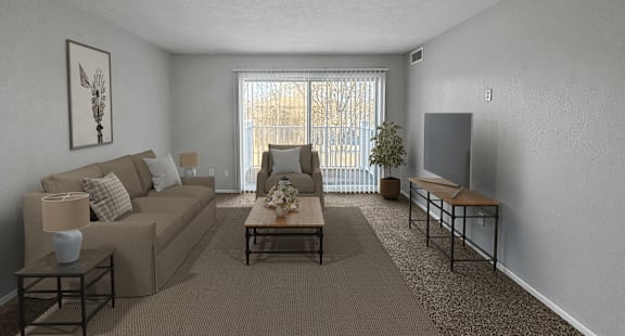 Apartment living room in Toledo, Ohio
