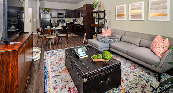Classic Living Room Design at The Elliott Senior Apartments, Texas, 76002