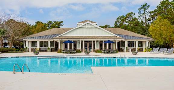 Pool and sundeck at The Reserve at Mayfaire Apartments, Wilmington