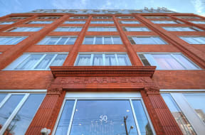 Building exterior view with name