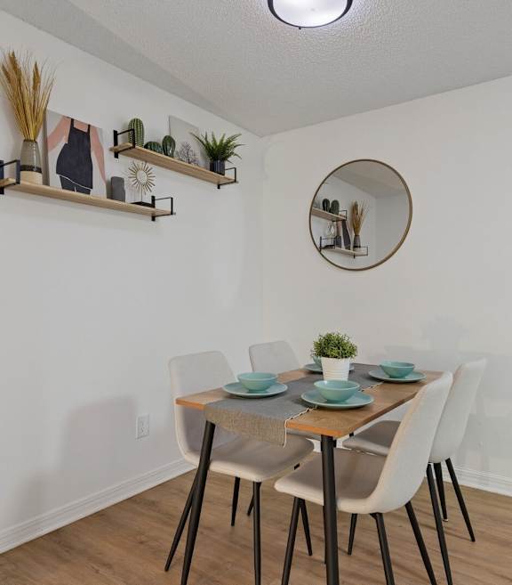 Model dining area at Northlake Apartments in Jacksonville, FL