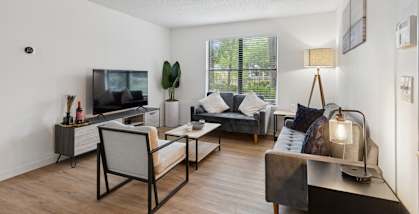 Model living room at Northlake Apartments in Jacksonville, FL