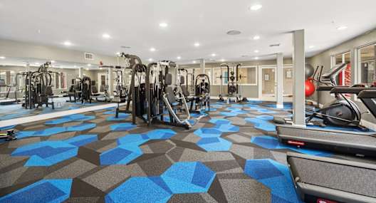 the gym at the preserve at green valley townhomes in green valley va