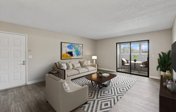 spacious living room at Vizcaya Hilltop Apartments