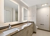 Thumbnail 44 of 67 - Bathroom with double sink at AVIA on Pike Street, Seattle, WA