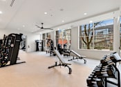 Thumbnail 11 of 25 - Weights in gym at AVIA on Pike Street, Seattle