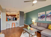 Thumbnail 7 of 17 - Kitchen and Living Room