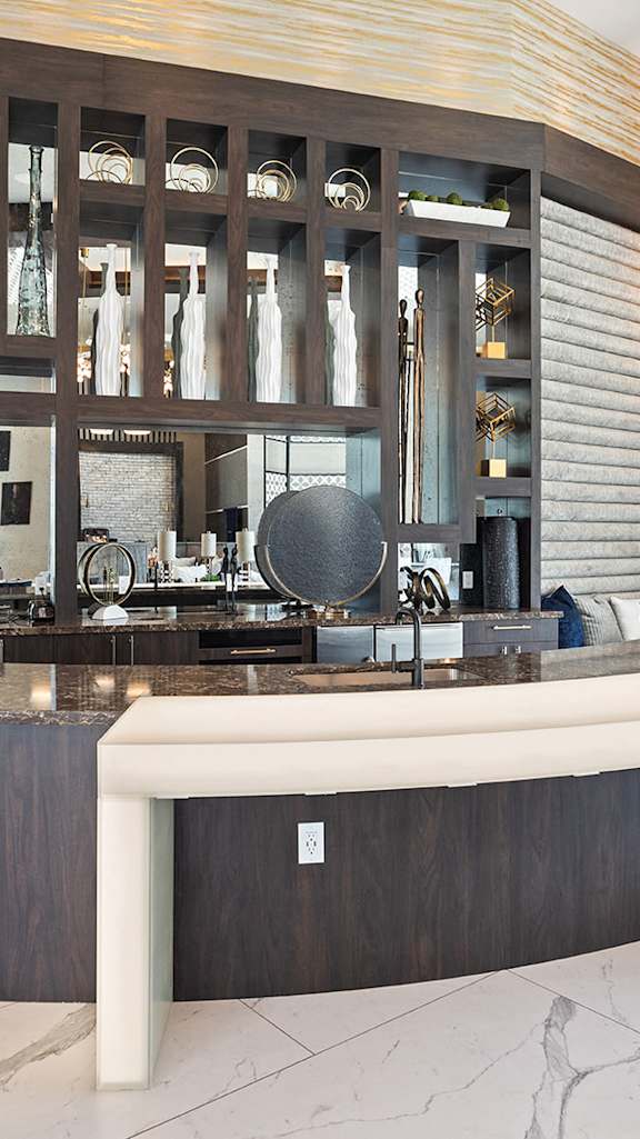 a reception desk in a lobby of a hotel at The Hendry, Henderson, 89074